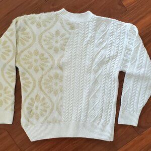 Ivory bi-pattern Desigual sweater size S